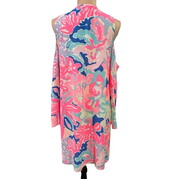 Lily Pulitzer Benicia In Playa Hermosa Tunic Dress Cold Shoulder Size S Resort - Picture 2 of 12